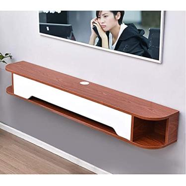 Imagem de Suporte de TV flutuante montado na parede console de mídia materiais de estilo simples grande espaço de armazenamento console de mídia montado na parede (cor: C Tamanho: 150 cm) (A 130 cm) (B 130 cm)