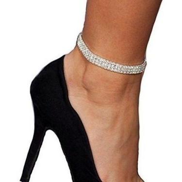 Imagem de Tornozeleira Pulseira Strass Prata Dourada Noiva Debutante - De Castro
