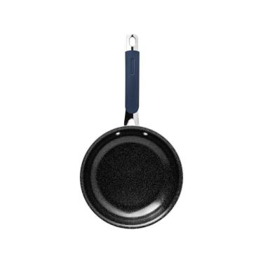 Imagem de Frigideira Tramontina Romagna Em Alumínio Com Revestimento Interno Cerâmico E Externo Em Inox Polido Black Stone 20 Cm