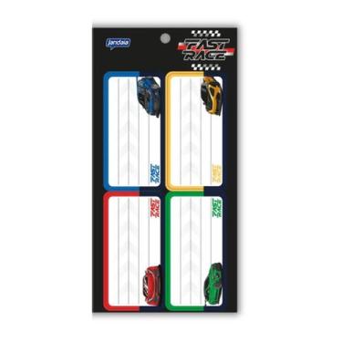 Imagem de Etiqueta de Identificacão 40x80mm 8 Un Fast Race Carros - Jandaia