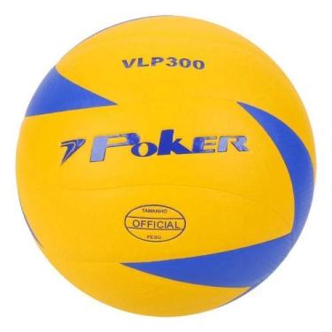 Imagem de Bola Vôlei Poker Profissional Vlp 300 05798-AA, Amarelo, Azul, U