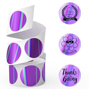 Imagem de CLASSY Etiqueta adesiva térmica circular de 5 cm - Etiquetas térmicas diretas redondas autoadesivas multiuso para etiquetas de nome, inventário, código de cores, design de logotipo (400 etiquetas/rolo