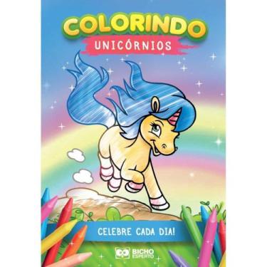 Imagem de Livro Infantil para Colorir Unicórnios 10 Páginas Pacote com 10 - Bich