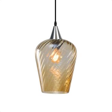 Imagem de Pendente Taschibra Monalisa G Rigato Âmbar E27 Bivolt Prata