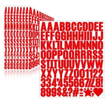 Imagem de Llewyn 970 peças, 10 folhas, adesivos autoadesivos, à prova d'água, números de caixa de correio, adesivos de vinil, decalques do alfabeto para garrafa de água, janela, porta, sala de aula, carro