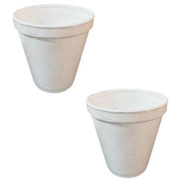 Imagem de 150un Copo Isopor Térmico 70ml Bebidas quente ou fria Branco - Genéric