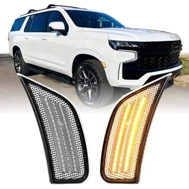 Imagem de USR 21-25 GMT1YC SUV Luz Marcadora Lateral – Par de Lâmpadas de Estacionamento Frontais (Esquerda + Direita) - Compatível com Chevy Suburban 2021-2025, Tahoe Todos os Modelos/GMC Yukon/Escalade (LENTE