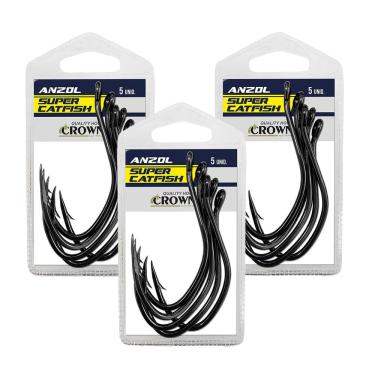 Imagem de Anzol Crown Super Cat Fish Peixe Couro Aço Carbono Forjado Nº2 15UN