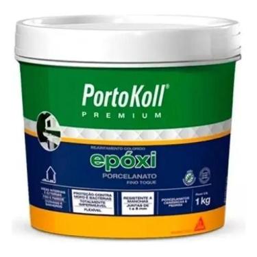 Imagem de Balde 1kg Rejunte Epóxi Porcelanato E Piso Branco Brilhante - Portokol