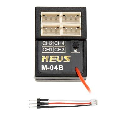 Imagem de MEUS RACING Receptor RC de 2,4 GHz M-04B, controle de longo alcance, RX compatível com transmissor MEUS Racing RC ME-10B para carro/barco/tanque de controle remoto etc. (4CH-B)