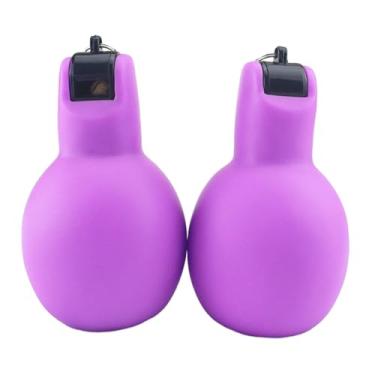 Imagem de Deevoka 2 peças de apitos de aperto de mão, apitos esportivos, de treinadores para casa, árbitros escolares, treinadores de futebol, Roxo