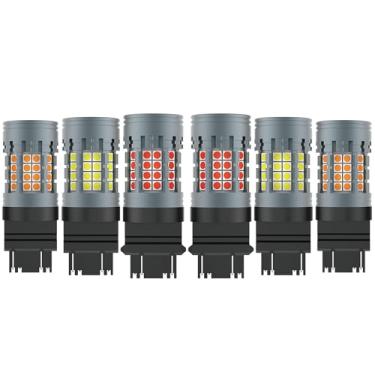 Imagem de RUNEWAX Kits de luz traseira LED de desempenho para Ford F250 F350 super duty 2020 2021 2022, WT21W Backup 3157 cauda de freio WTY21W combo de luz de seta traseira 12V CANBUS, pacote com 6