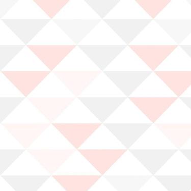 Imagem de Papel De Parede Triangulo Geométrico Laranja Cinza Branco