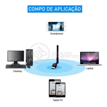 Imagem de Antena Usb 2.0 Receptor De Wifi Wireless Internet Sem Fio 1200Mbps 802.Inn Pc Notebook 44