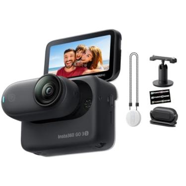 Imagem de Insta360 GO 3S Midnight Black (64GB) – Câmera de ação de vídeo 4K pequena e leve, portátil e versátil, ponto de vista mãos-livres, montagem em qualquer lugar, estabilização, pod de ação multifuncional