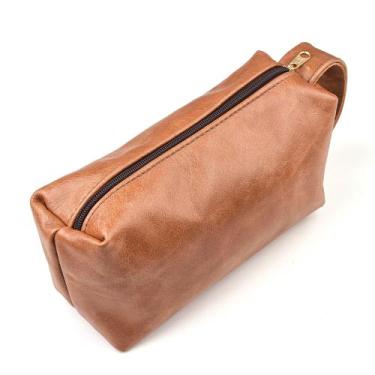 Imagem de Necessaire Bolsa Organizadora Masculina em Couro Legítimo Mala de Viag