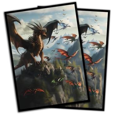 Imagem de Pacote com 102 capas de cartas Unstoppable Relentless Dragon – Compatível com MTG e outros TCGs Ur-Dragon Commander Decks – Capas de cartas padrão premium para Magic The Gathering