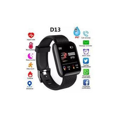 Imagem de Relógio Inteligente Pulseira D13 SmartWatch Monitor Cardíaco Pressão A