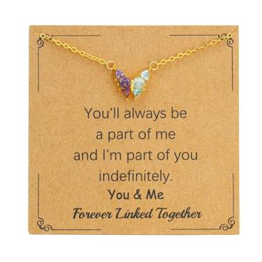 Imagem de SOPIFY Colar feminino com pedra do mês de nascimento de borboleta, dourado, delicado para mãe, filha, irmã, avó, neta, amigas, melhores presentes de pedra do mês de nascimento, Adjustable, Cobre, Sem