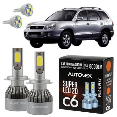 Imagem de LED H7 Super Branca Farol Baixo Hyundai Santa Fé 2007 A 2016 - Autovex