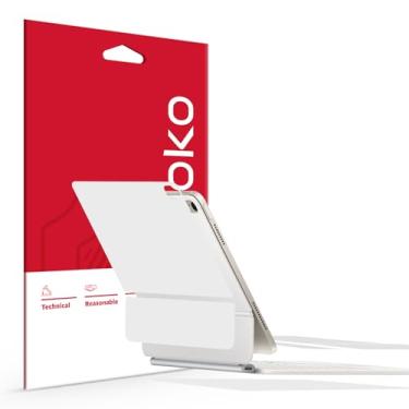 Imagem de skoko Conjunto completo 3 em 1 pele branca fosca e película fosca transparente para iPad Air 11 polegadas M3 2025 Magic Keyboard Top/Bottom/Palm Rest & Around/Conjunto de dobradiças