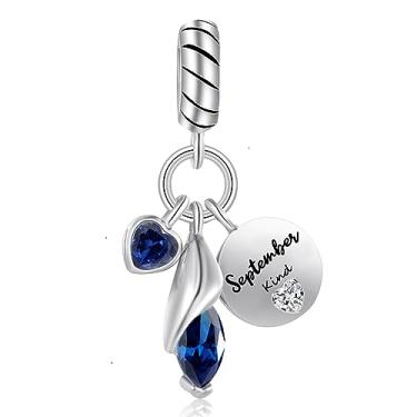 Imagem de QeenseKc Pingente de aniversário de 12 lágrimas com pedra do mês de nascimento para presente de pulseira Pandora para ela, Base