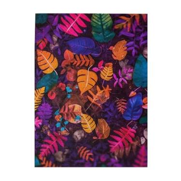 Imagem de Quebra-cabeças de folhas e flores coloridas, 500 peças, quebra-cabeça de madeira para adultos, imagem de família, presentes para casamento, aniversário, dia dos namorados, 38 x 51 cm