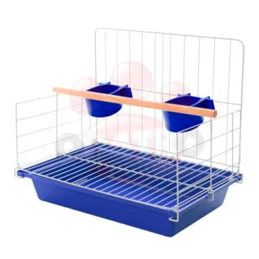 Imagem de Poleiro aberto para calopsita papagaio periquito gaiola pássaros grandes(Azul)