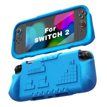 Imagem de Capa infantil para Nintendo Switch 2 com compartimentos para cartão de jogo, para crianças, ultraleve, antiqueda e à prova de choque, 2ª capa de proteção com aderência ergonômica, capa protetora