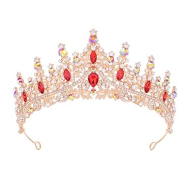 Imagem de Tiara para mulheres, coroas de rainha de cristal, tiaras de princesa com strass, tiara de casamento para meninas, acessórios de cabelo para noiva, para fantasia de Halloween, festa de aniversário