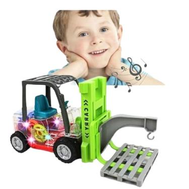 Imagem de Empilhadeira de Brinquedo Musical com Luzes, Bate e Volta, Verde e Cinza