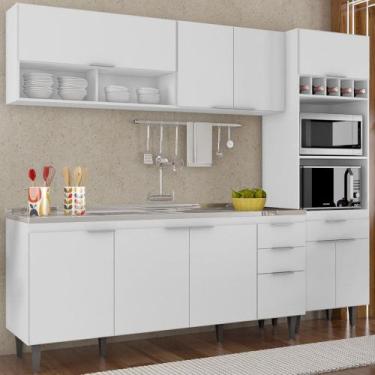 Imagem de Armário de Cozinha CP02 Com Pia 180cm Pérola Z34 Branco - Mpozenato, B