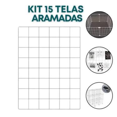 Imagem de Kit 15 Telas Aramada 30x40cm Exposição de Produtos Organização Loja Qu