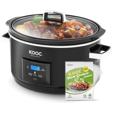 Imagem de Panela Elétrica Multifuncional 8L, Aço Inoxidável com Controle de Temperatura, 110v, KOOC, Preto