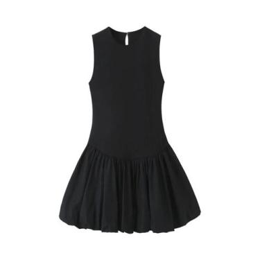 Imagem de Vestidos Casuais Femininos De Verão, Curtos, Sem Mangas, Com Decote Em