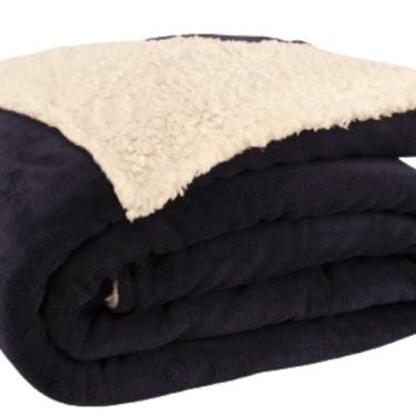 Imagem de Cobertor Solteiro Canada Mantinha/Sherpa 2 Peças - Azul Marinho - Dona