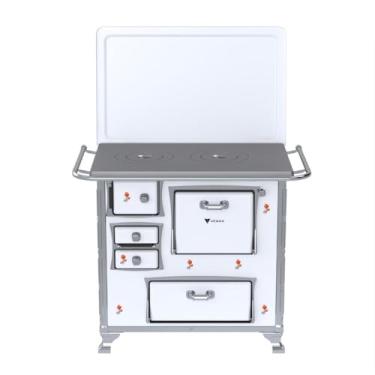 Imagem de Fogao a Lenha GII N 1 Gab Branco Flor com Tampa SD