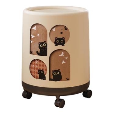 Imagem de AFXGUSD Lixeira, Recipiente de Lixo, Lata de Lixo Portátil com Rodas, Lixeira para Banheiro, Lavanderia, Sala de Artesanato, Banheiro, Sala de Estar, com Tampa E Rodas