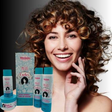 Imagem de Kit Capilar Meus Cachos Rhenuks Cosméticos  Cachos Definidos Sem Resse