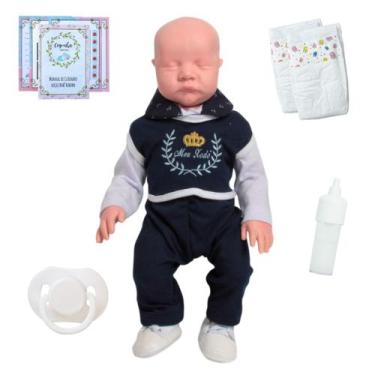 Imagem de Bebê Reborn Realista Olhos Fechados com Acessórios Fofos - Cegonha Reb