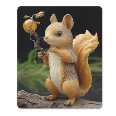 Imagem de Mouse pads com base de borracha antiderrapante resina esquilo à prova d'água para jogos para computadores, jogadores, escritório, casa