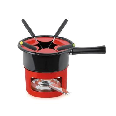 Imagem de Conjunto Serviço Fondue Aço Viena Vermelho Chocolate Queijo