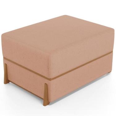 Imagem de Puff Decorativo Retangular Para Sala de Estar Domus L02 Linho Rosê - L