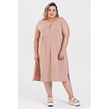Imagem de Vestido Plus Size Malha de Viscose Detalhe Transpassado - Serena, G4, 