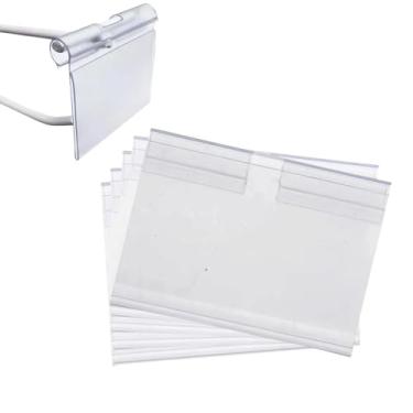 Imagem de Kit 100 Porta Etiqueta Expositor De Gôndola Geladeira Mercado Lojas 7,5x4,5cm