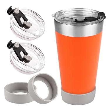 Imagem de Pacote com 2 tampas de substituição compatíveis com copos Stanley Adventure Beer Pint de 473 ml (cinza-2 tampas + 2 botas)