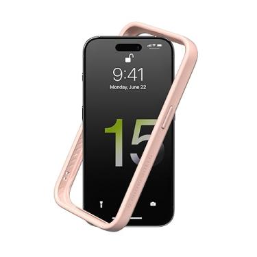 Imagem de RhinoShield Capa bumper compatível com [iPhone 15 Pro Max] | CrashGuard - Capa protetora de design fino absorvente de choque 3,5 m/proteção contra quedas de 3,4 m - rosa blush