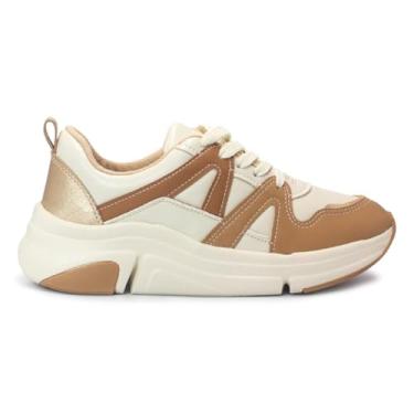 Imagem de Tênis Modare Feminino Napa Ultraconforto Casual Bco Off/dourado/tan/camel 7401.102.29643.102307 38