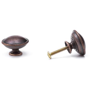 Imagem de Puxador Redondo Em Latão Metal Para Móveis,Porta,Gaveta 8Un