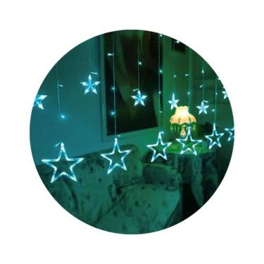 Imagem de Cascata Led Com Estrelas Decoração 8 Funções Pisca Natal - LuvinCo, Ve